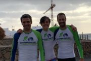 Amaia Osaba, Filipe Besada y José Manuel Presas en la Atlantic Ocean Surfski