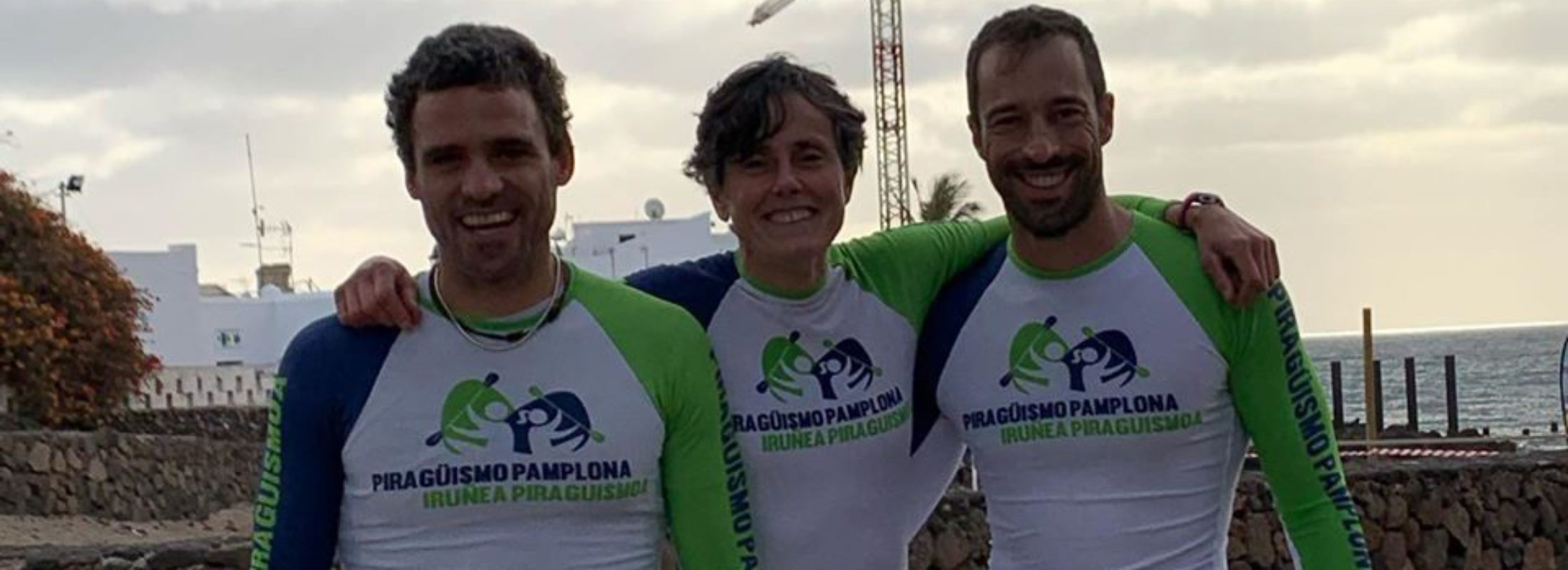 Amaia Osaba, Filipe Besada y José Manuel Presas en la Atlantic Ocean Surfski